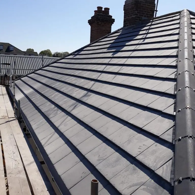 Slate roof and dry ridge line