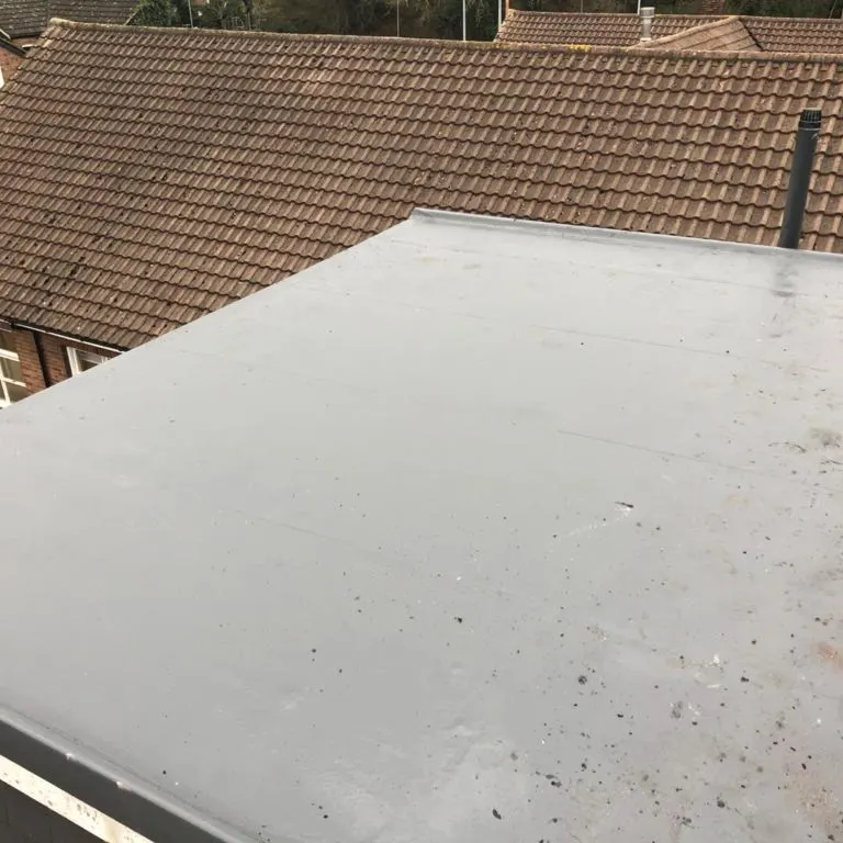 Grp flat roof over an extension