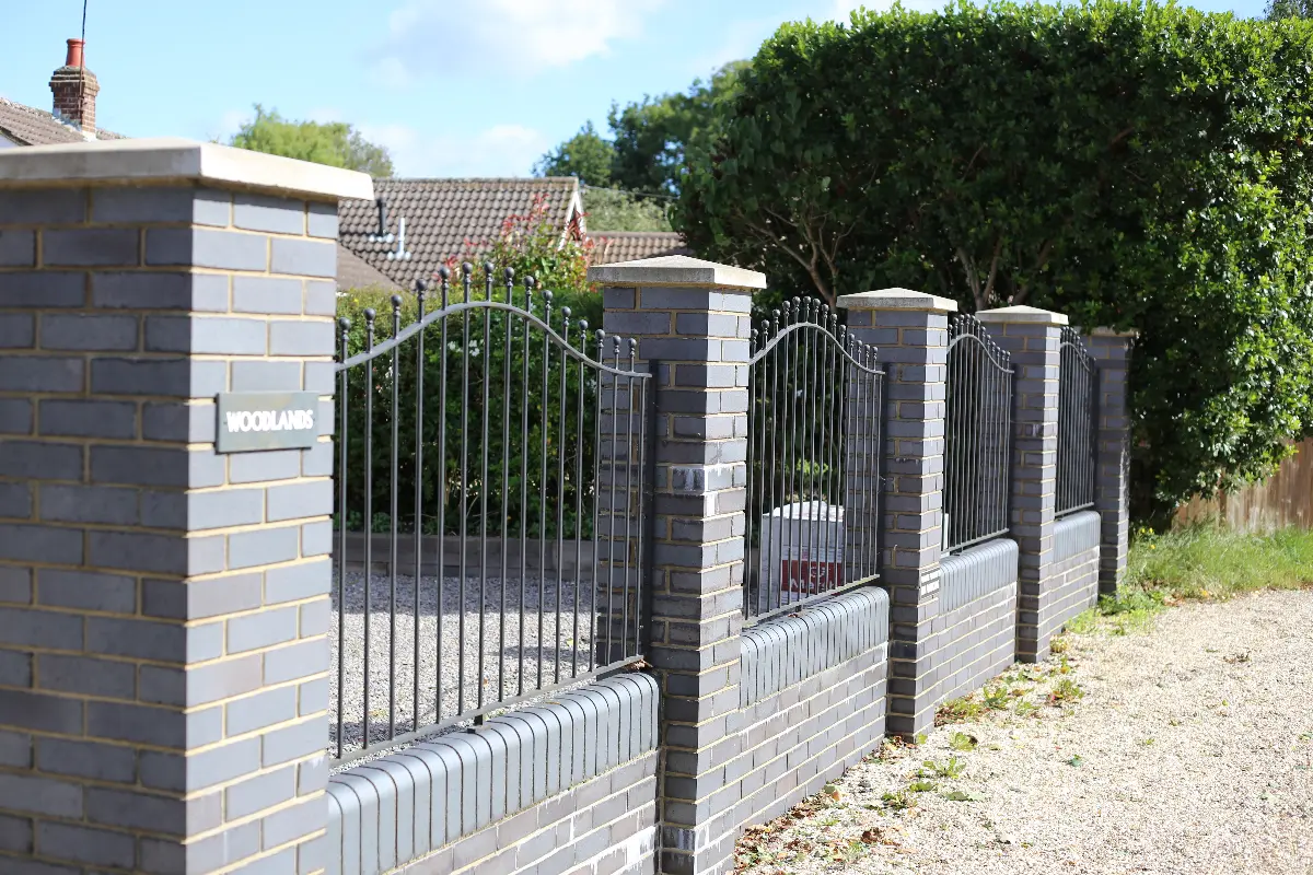 Newly laid brickwork on a garden wall