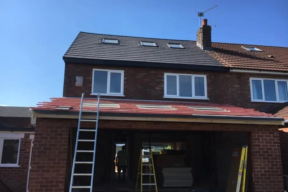 Building work underway on a residential extension